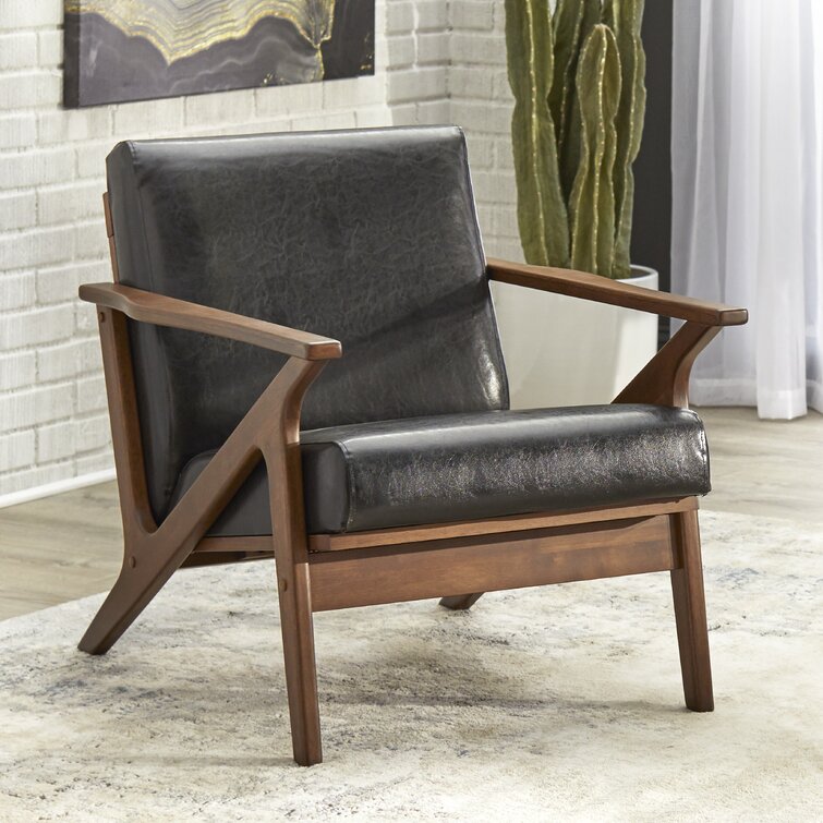 Union Rustic Choudhury Faux Leather Armchair Reviews Wayfair